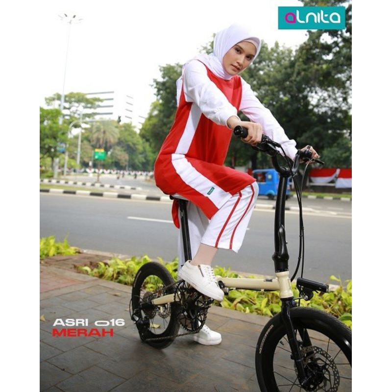 Setelan olahraga muslimah alnita sport syari asri 016