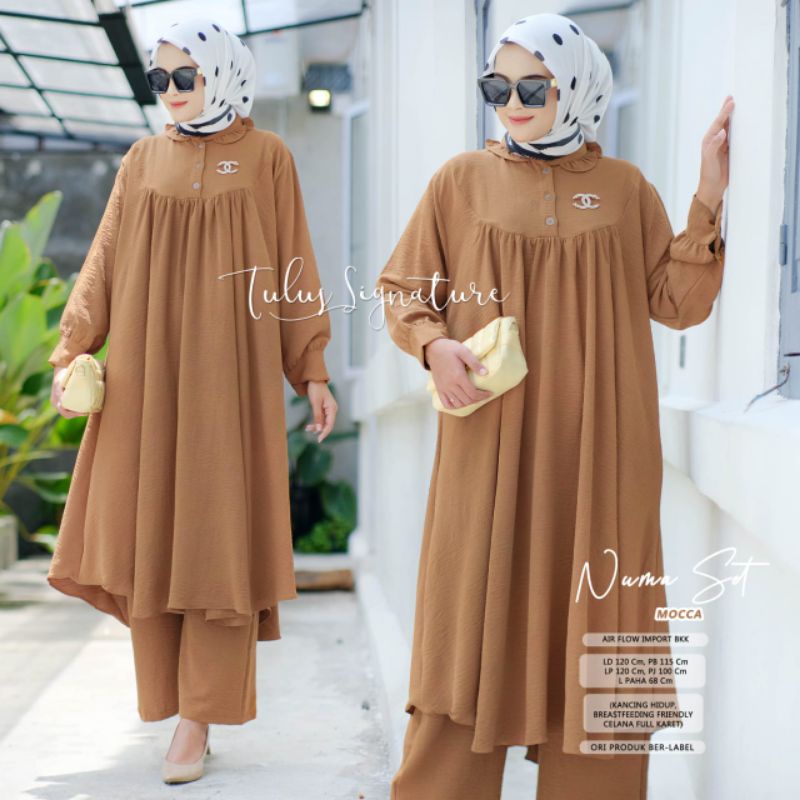 NUMA SET BY TULUS SIGNATURE / ONESET POLOS WANITA MUSLIMAH / Setelan celana airflow