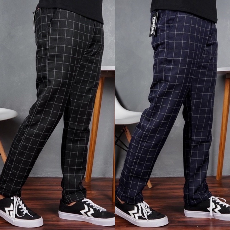 [BIG SALE 12.12] CELANA CHINO TARTAN PRIA DISTRO CELANA PRIA MOTIF KOTAK KOTAK