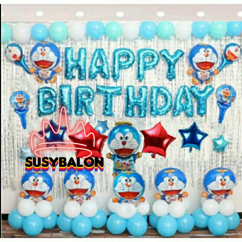 8 Pilihan Dekorasi Happy Birthday Karakter Doraemon/Dekorasi Ulang