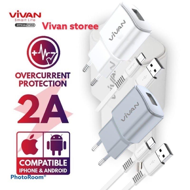 Batok VIVAN Power Oval 2A Output Single USB Charger