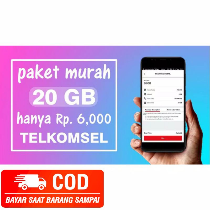 Promo Telkomsel 20gb 7 Hari Rp 6000 All Jaringan Telkomsel Shopee Indonesia