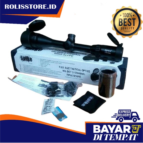 TELESKOP / TEROPONG SPIKE 3-12x40 AOL