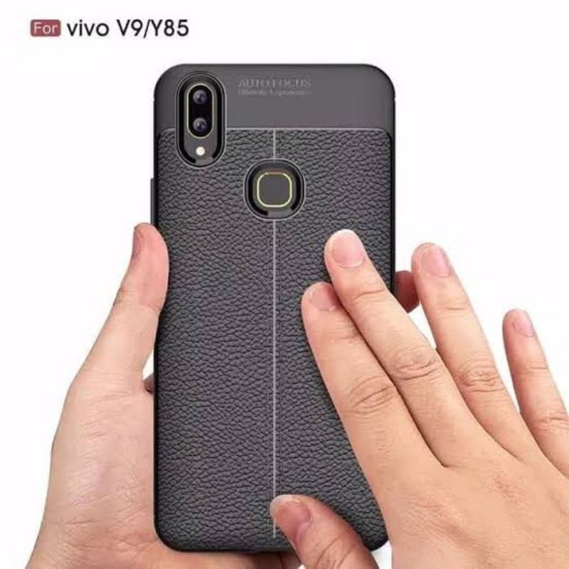 VIVO V9 AUTO FOCUS SOFTCASE LEATHER CASE KULIT JERUK