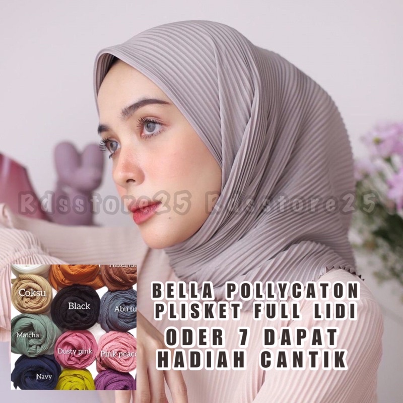 rds - Bella plisket segi empat / bella segi empat polos / jilbab plisket murah / grosir plisket cod