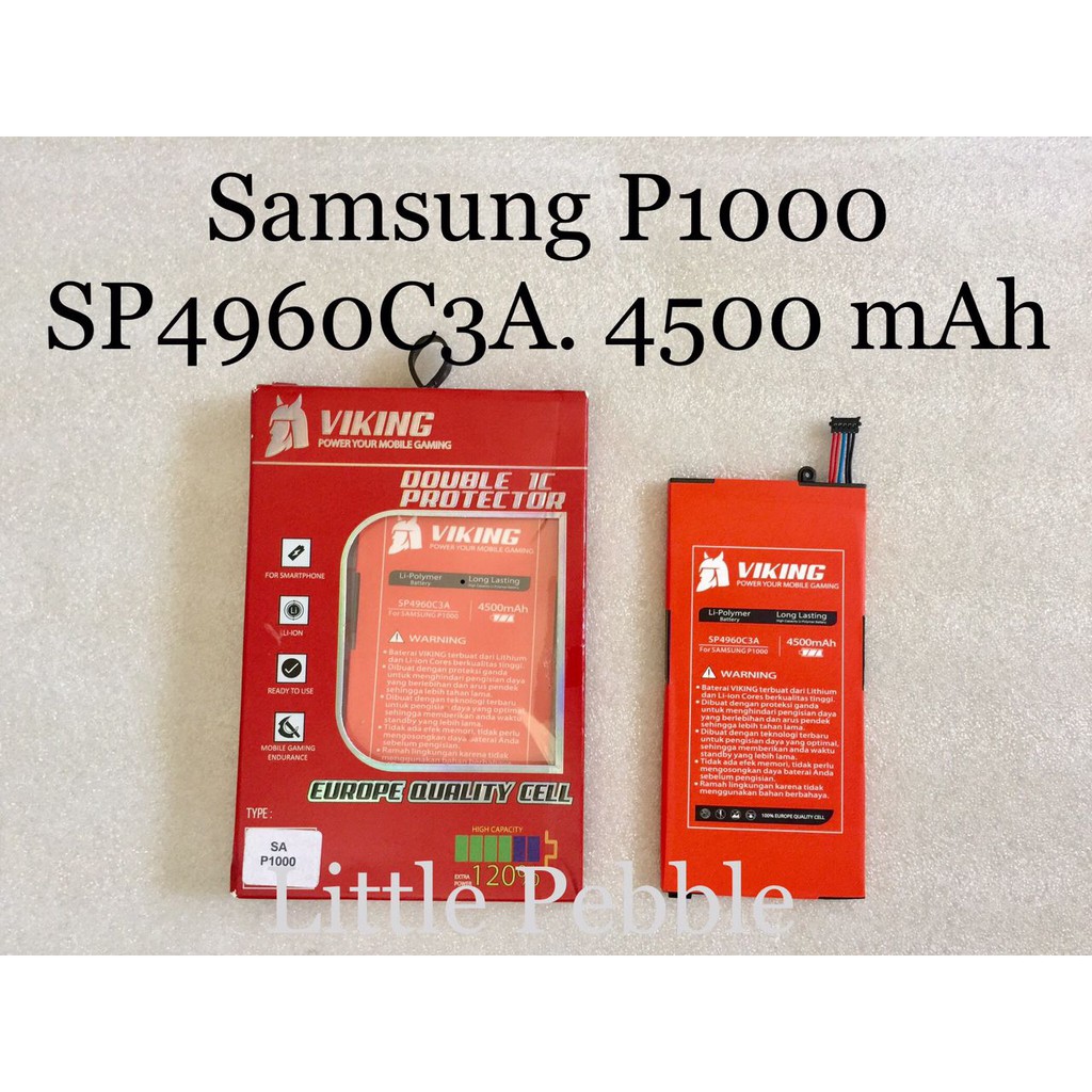 Baterai Viking 4500mAh Samsung Galaxy Tab P1000 SP4960C3A Double Power