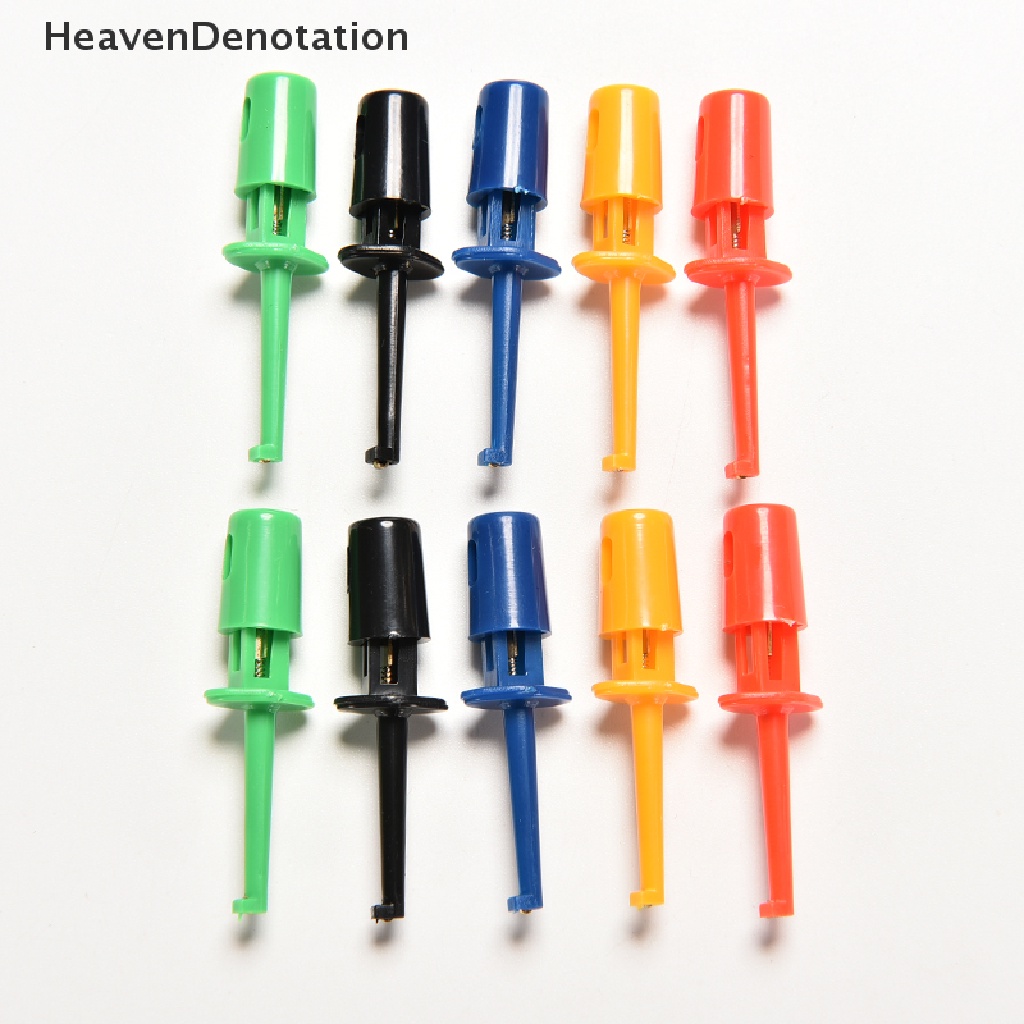 (Heavendenotation) 10pcs / Set Test Hook / Klip Uji Smd Grabber Mini Multi Warna Untuk Alat Elektronik