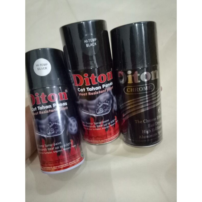[Bisa COD] Cat Diton Hi Temp Black / Silver Pilok Knalpot Anti Panas Diton Chrome krom krum 300cc Te