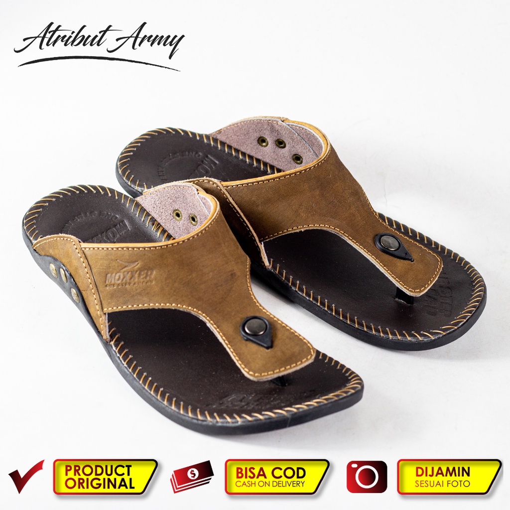 SANDAL KULIT ASLI JAPIT MOXXXER PRIA , SENDAL JEPIT KULIT FULL UP TERBARU - SM04