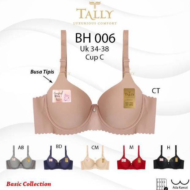 NEW ! BH BRA TALLY 006 TALLY SEAMLESS BRA BUSA TIPIS DENGAN KAWAT DAN CUP BESAR CUP C BASIC COLLECTION  - MODEL TALI GERIGI SEAMLESS - BAHAN SEAMLES SUPER LEMBUT - TOP TALLY 006 BH KAWAT BUSA TIPIS SAYAP SEAMLES CUP BESAR  - ARA98STORE