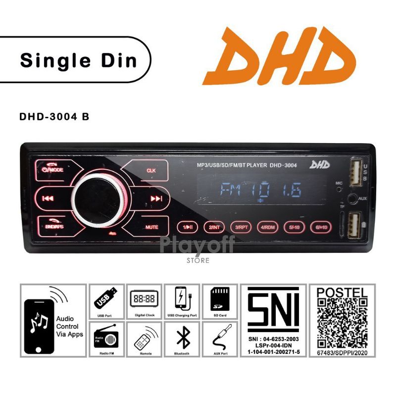 Single Din DHD 3004 usb bluetooth