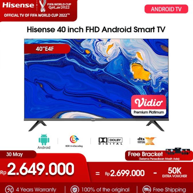 Hisense 40 inch Smart TV Natural Colour Enhancer Clean View 40E4F