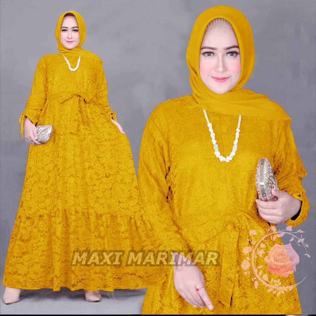 MX MARIMAR BRUKAT ORIGINAL L / XL  ORIGINAL GAMIS DRESS PESTA MEWAH TERLARIS TERBARU