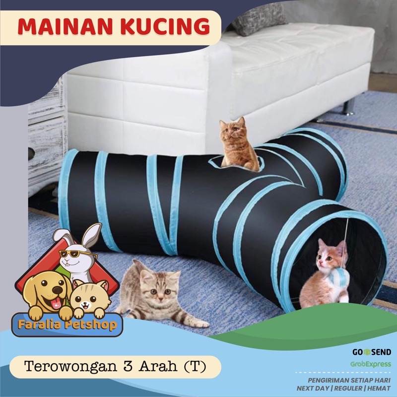 Cat Tunnel Mainan Terowongan Kucing Anjing Bentuk T Y 3 Tiga Arah Lubang Pet Cat Dog Tunel Toy