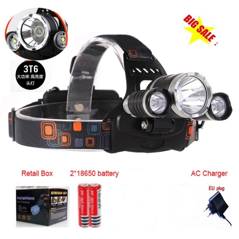 Headlamp Cree XM-L T6 5000 Lumens Senter Kepala Laut camping Mancing Mania