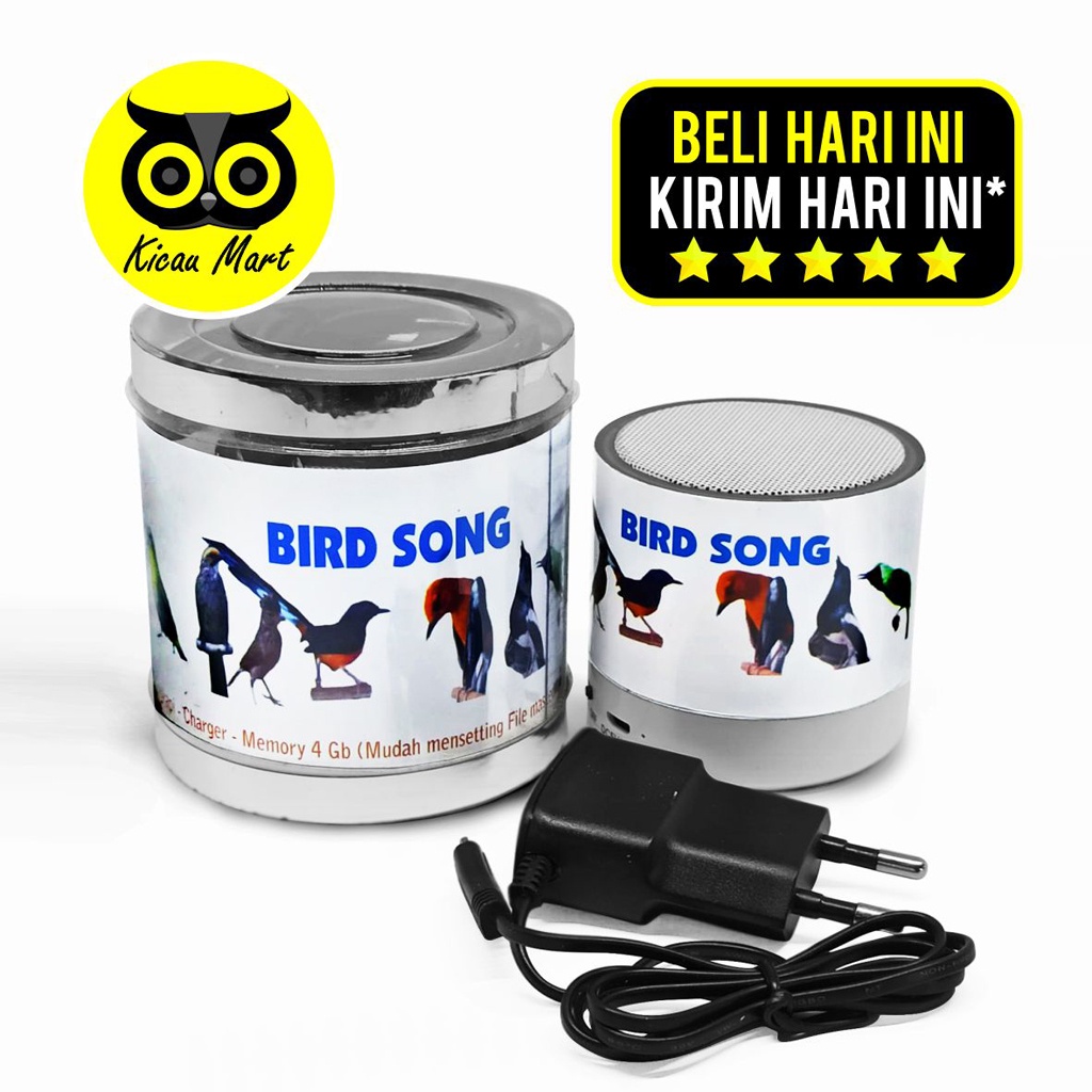 Bird Song Mini Audio Speaker Pemasteran Burung Kicau Digital Mp3 Player Latih Burung Lovebird Murai Kenari Pleci Cucak Jalak Kacer Bahan Moncer Go