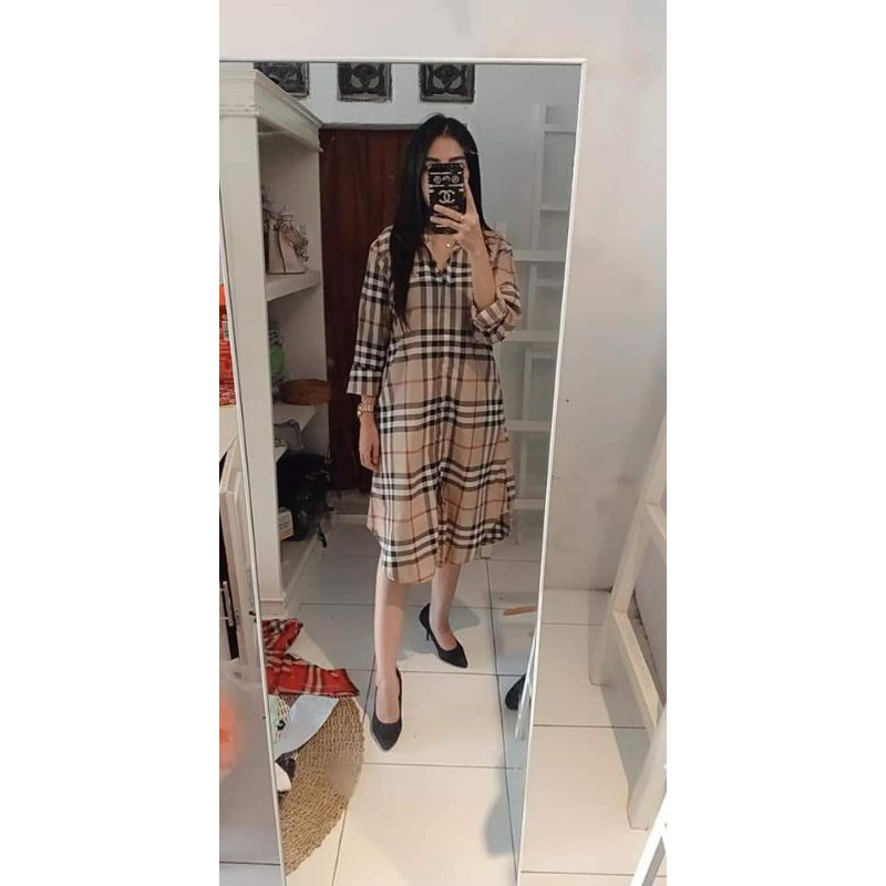 kemeja tunik blueberry choco