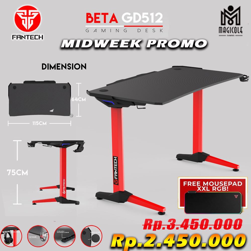  Fantech  Beta GD512 Gaming  Desk Shopee Indonesia