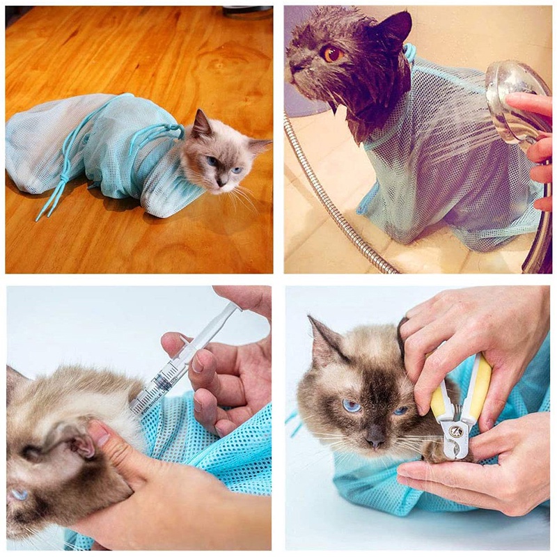Grooming Bag Kucing/Kucing Kantong Mandi Tas/Cat Bath Bag/Tas Kantong Jaring Kucing