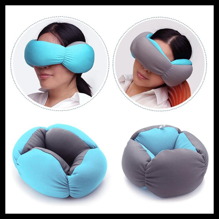 Terbaru Bantal Leher Travel Ostrich Lazy Nap Pillow - V2V60 - Blue TERPERCAYA [Kode 1|Kode 2|Kode