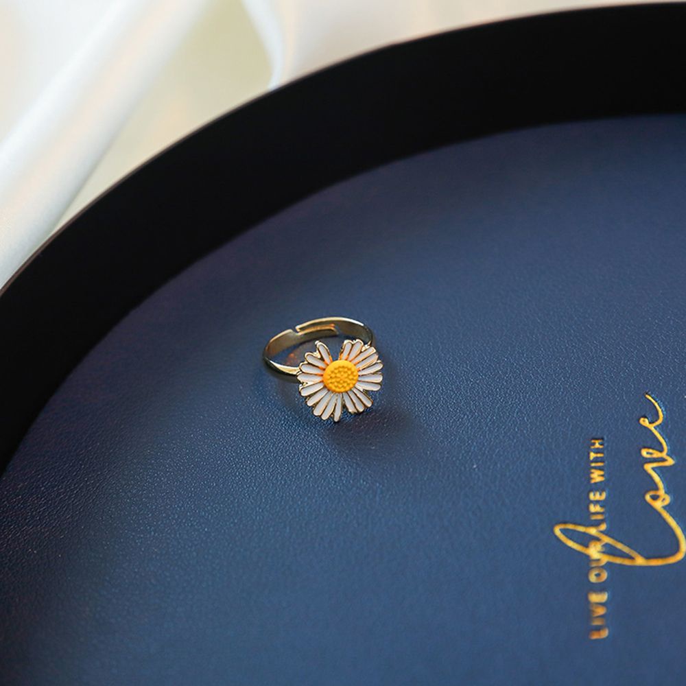 Gelang Cincin Rantai Dapat Disesuaikan Desain Bunga Matahari Daisy Kecil Untuk Perhiasan Wanita Sun Flower