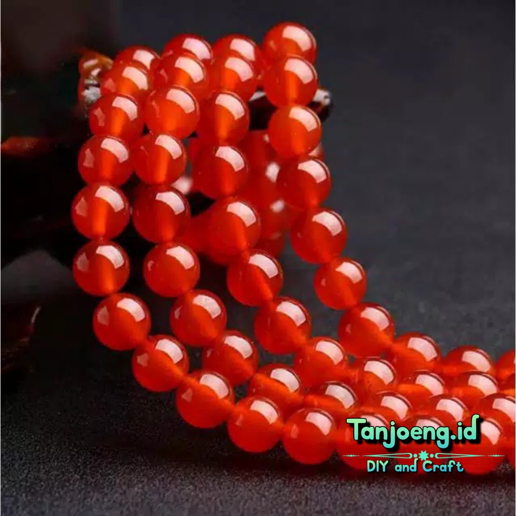 Manik manik Carnelian-Batu Agates Bulat-Bahan Craft Batu Agates