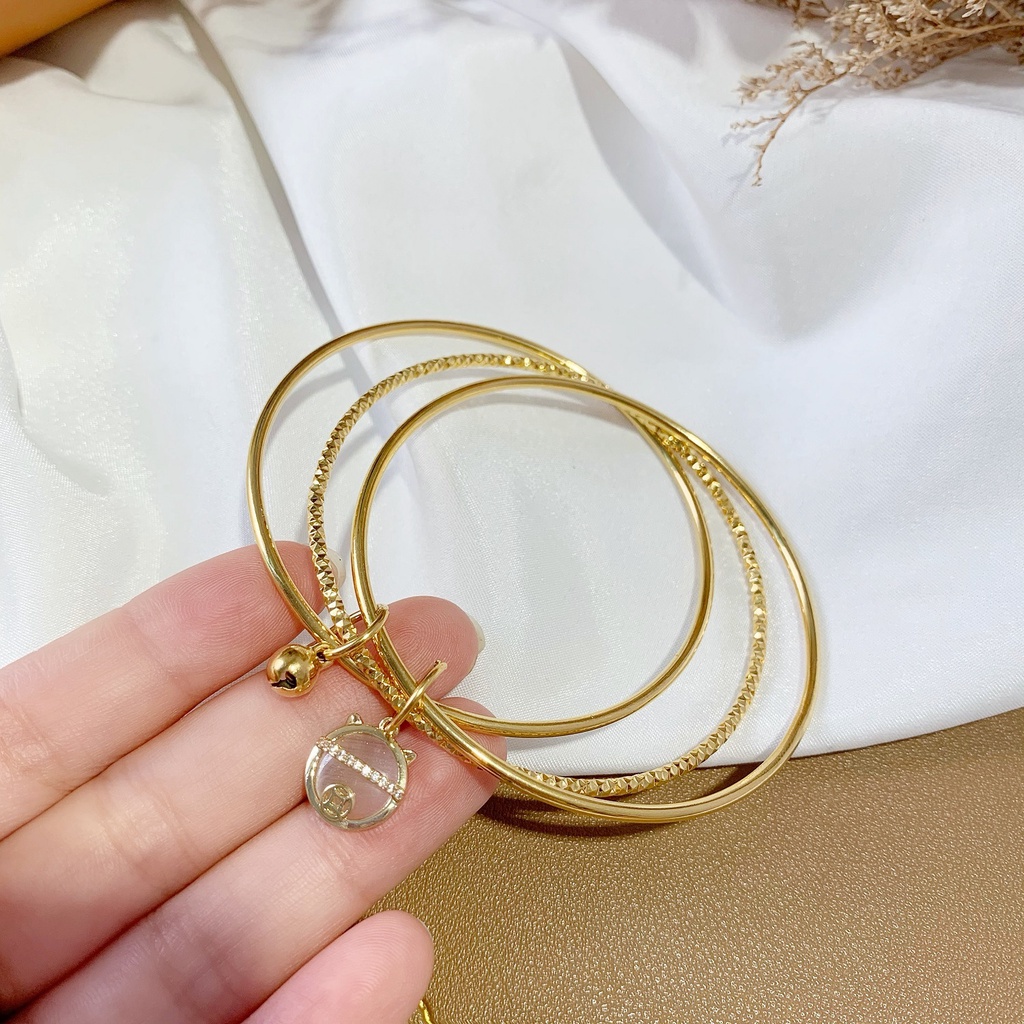 Bisa Cod Wanita Bangle Kadar Emas 375 Asli Kucing Kaya Bangle  Hadiah Terbaik Enxi Jewelry 814g1