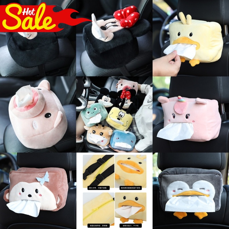 SARUNG Tempat Tisu Tissue Mobil MICKEY MINNIE PIGGY gantung belakang Jok dan Armbox