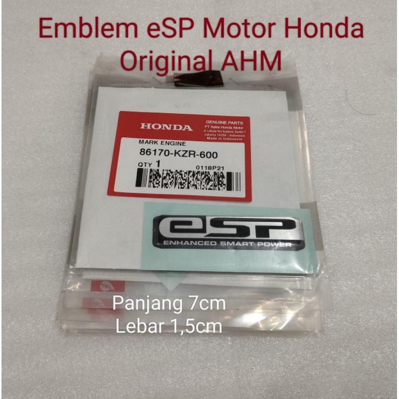 Emblem eSP Motor Honda Ori AHM 86170KZR600