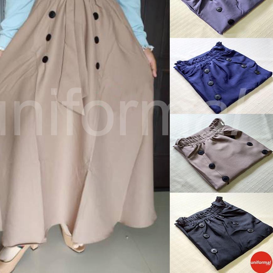 Rok Panjang Payung Polos Wanita / Rok Cewek JUMBO Bahan Moscrape Katun Premium / Rok Kain Muslim Per