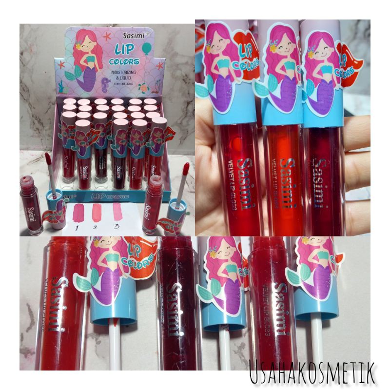 LIP GLOSS SASIMI MERMAID 1BOX ISI 24PCS NO.S-1977