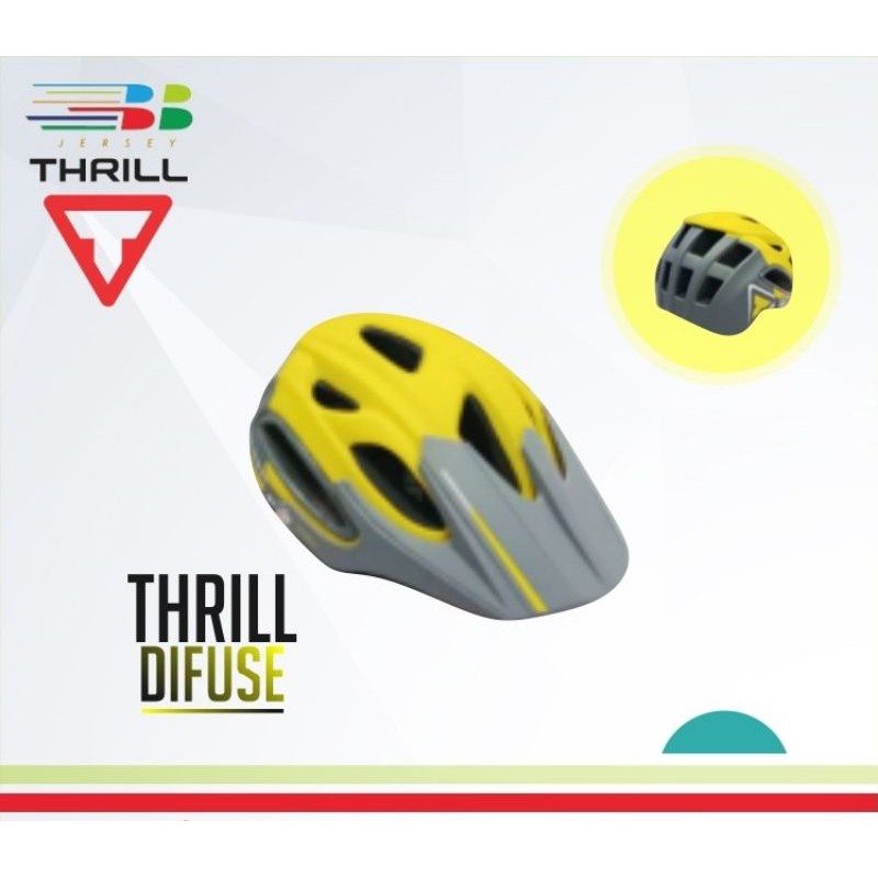Helm sepeda gunung Thrill Difuse warna kuning