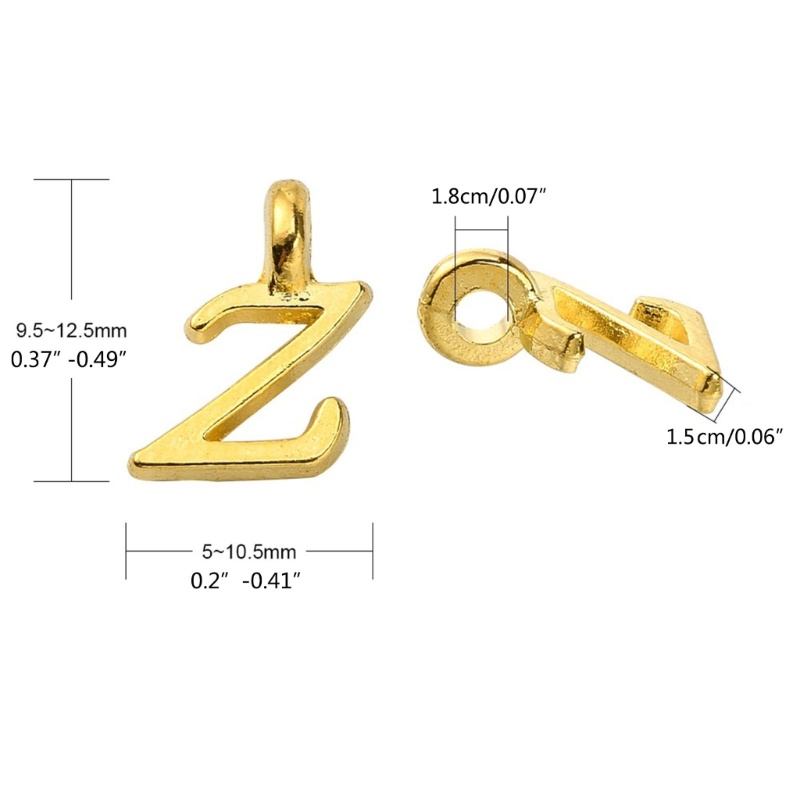 2 Set Liontin 26 Huruf Alfabet A-Z Bahan Alloy Untuk Membuat Kalung Gelang