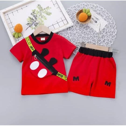 ST KID M  BAG BM FT setelan M kid Setelan baju anak murah set anak cowok kekinian