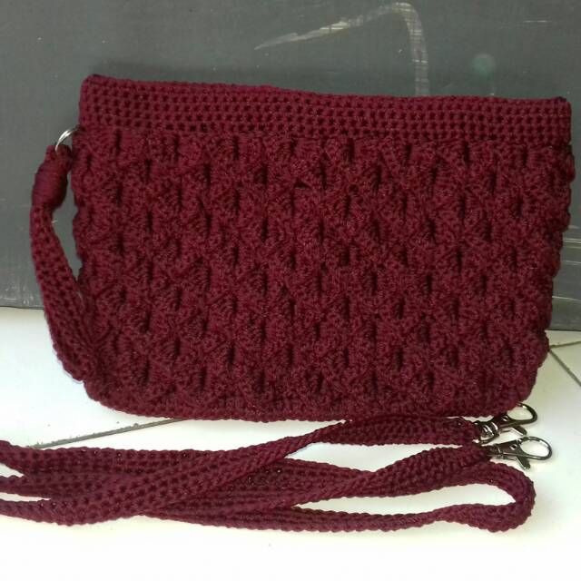 Tas rajut + furing motif Sisik