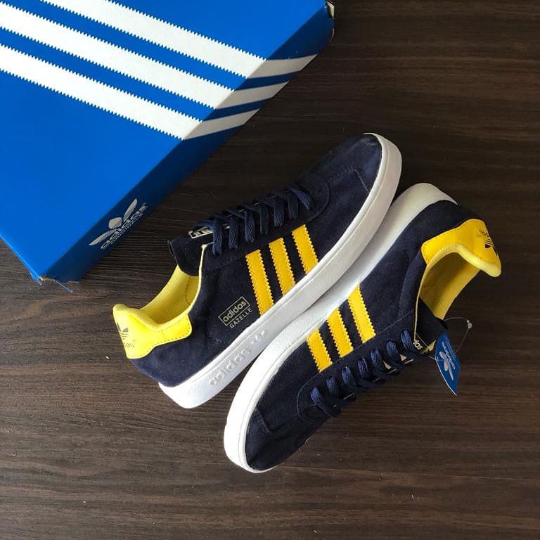 Sepatu Adidas Gazelle Biru Dongker Keren Skate Sekolah Kuliah Kerja Santai Hangout Trendy Murah