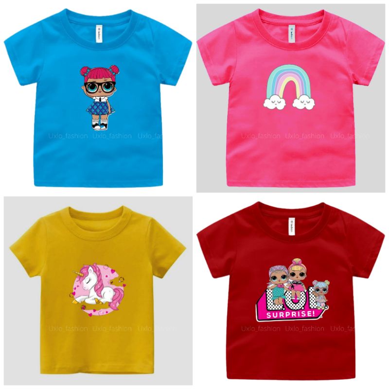 Grosir 50pcs Kaos Baju Anak Perempuan dan Laki Umur 2 Sampai 9 Tahun