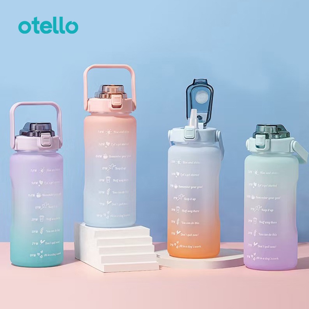 Sora Botol Minum 2 Liter Viral BPA Free Otello Bottle Air Motivasi 2L Korea Lucu