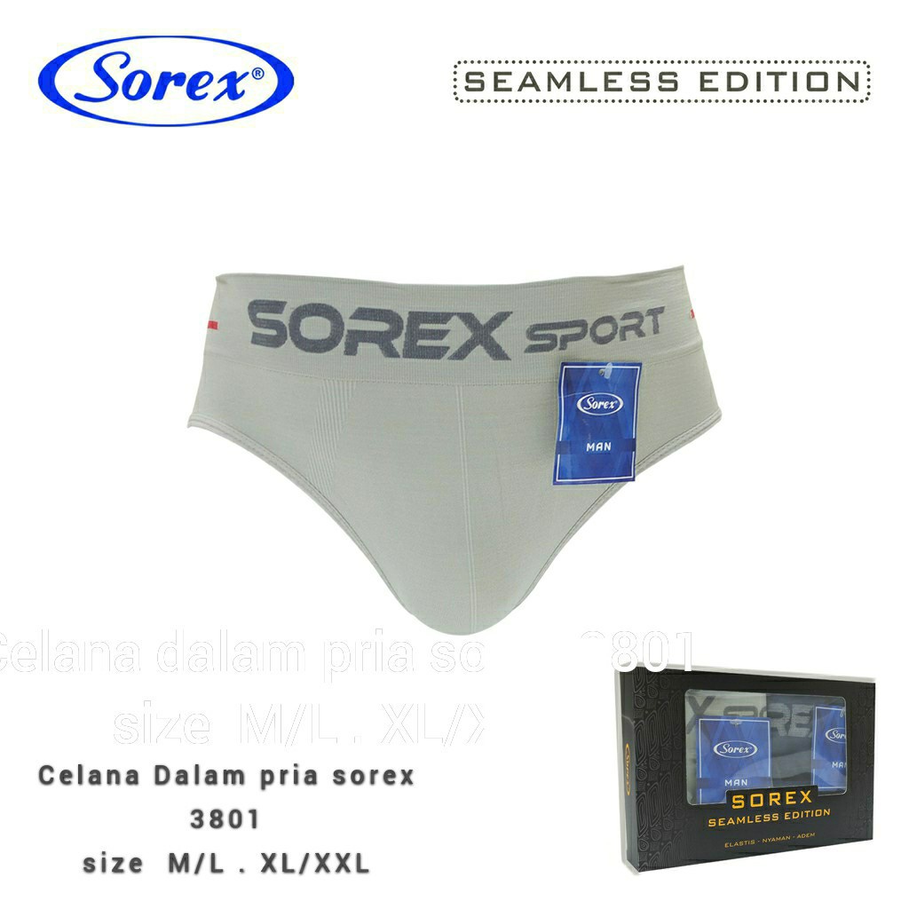 Sorex cd celana dalam segitiga boxer pria sport m 3801 3802 3803 3804 seamless edition CD Pria Premium