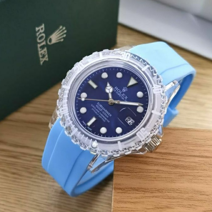 Jam Tangan Rolex Datejust Tali Rubber Super Mewah - Jam Tangan Wanita Rolex Warna Pilihan
