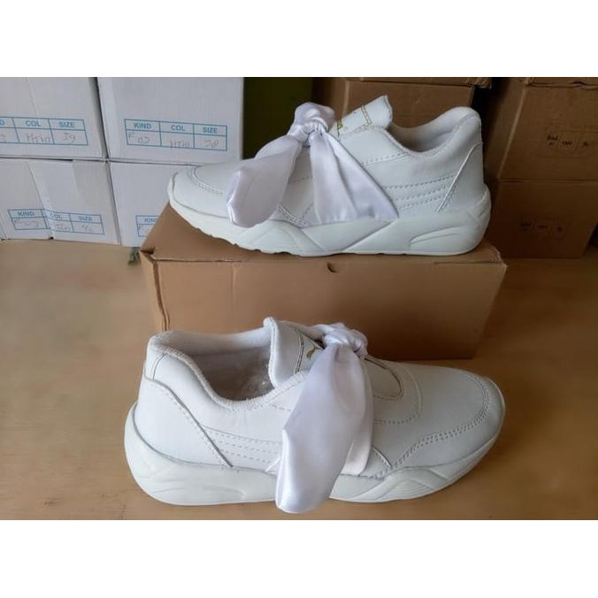 GARANSI TERMURAH SEPATU KETS WANITA PUTIH SEPATU KETS SNEAKER PUMA PITA PUTIH MURAH | MURAH