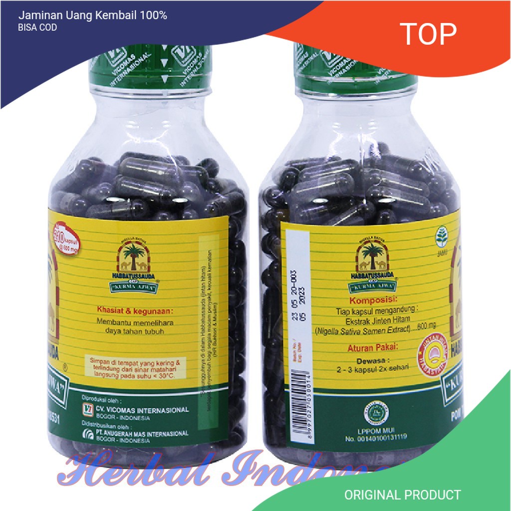 Herbal Habbatussauda "KURMA AJWA" 210 Kapsul Dijamin Asli
