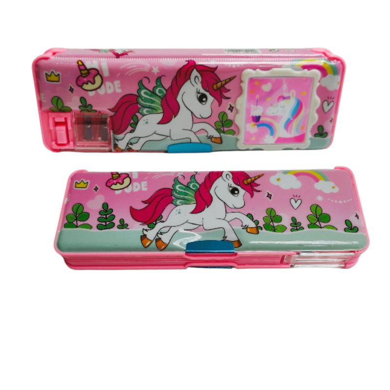 Kotak Pensil Kalkulator Serutan Motif Pony Frozen BTS BT21 Unicorn  Avengers Spiderman-7