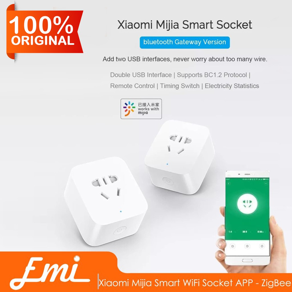 Mijia Smart Socket Stop Kontak Bluetooth Gateway Version with Dual USB Port - ZNCZ04CM