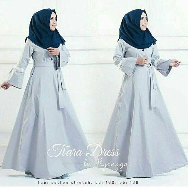 Dress Murah / Dress Muslim / Maxi Dress / Tiara Dress Grey