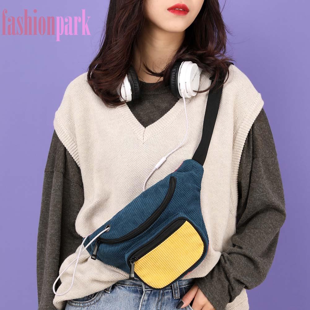 Fshirsp Tas  Pinggang  Casual Bahan Kanvas Dengan Lubang 