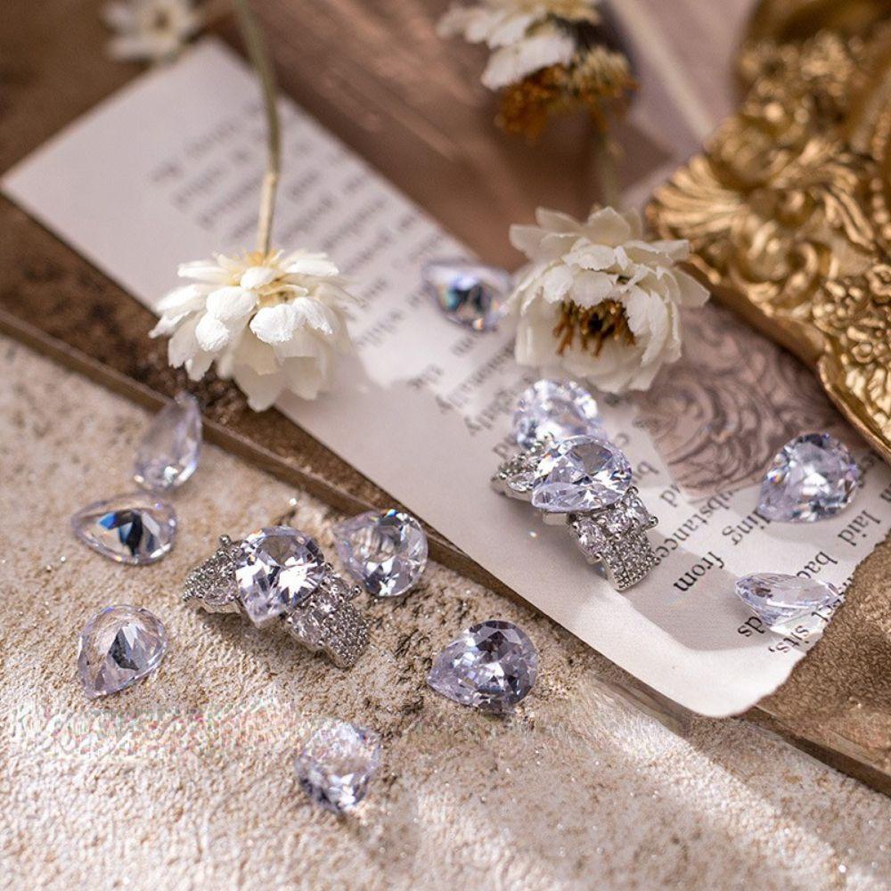 AUGUSTINA Agustinina Berongga Cincin Kuku Pesona Fashion Gadis Salon Kuku Manikur Aksesoris DIY Bahan Kuku Nail Art Perhiasan