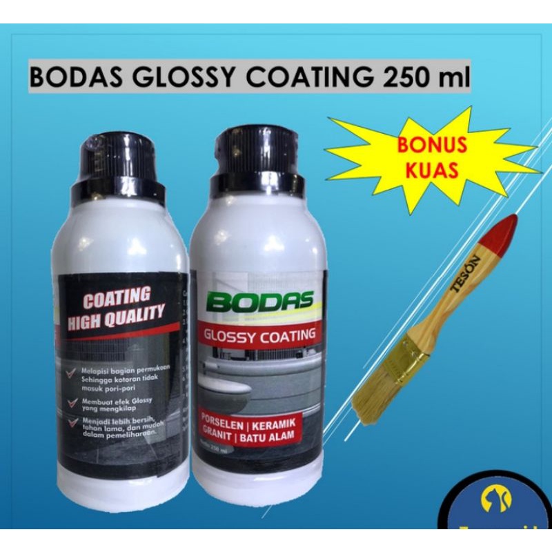 Coating Lantai Keramik  Bodas Glossy 250ml Coating Porselen Batu Alam dan Granit