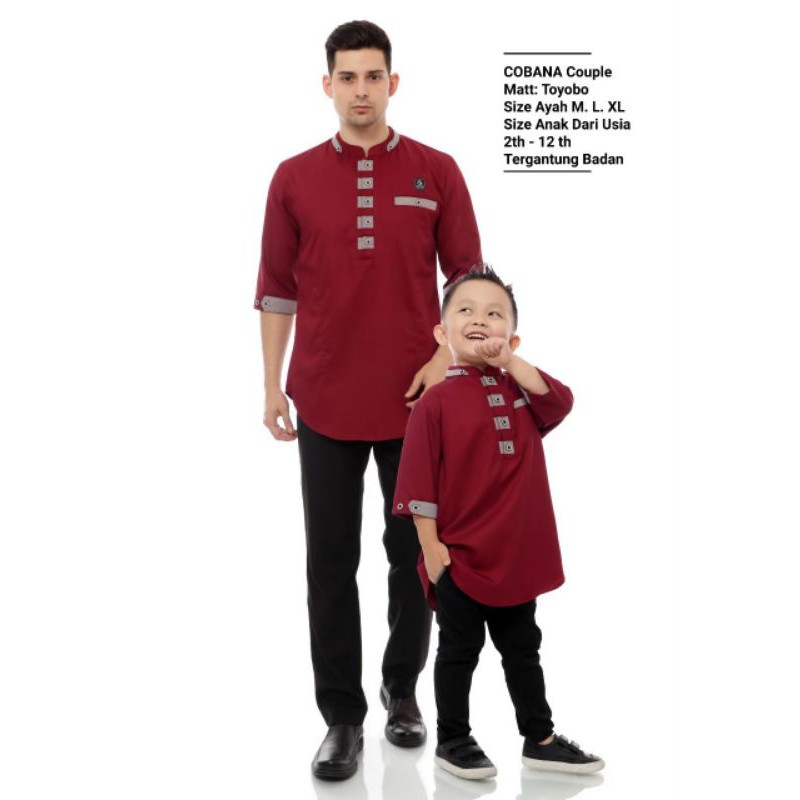 KOKO QURTA PAKISTAN COUPLE ANAK DAN AYAH KURTA ORIGINAL COBANA/KOKO QURTA PAKISTAN COUPLE AYAH ANAK