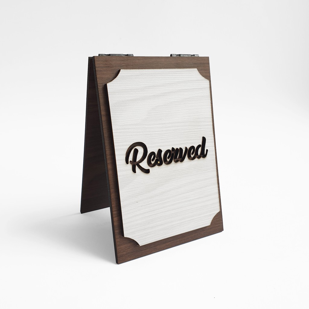 Signage Cafe Kecil - RESERVED MINI (MEJA) - Standing Sign Meja Resto